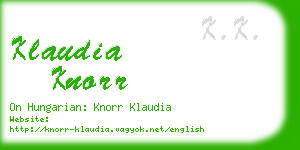 klaudia knorr business card